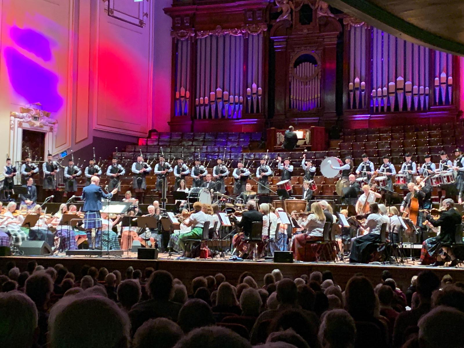 Stockbridge Pipe Band - Scottish Fiddle Orchestra, Usher Hall, Edinburgh - Dec 2023